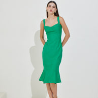 Straight-Line Dress with Ruffles