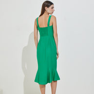 Straight-Line Dress with Ruffles