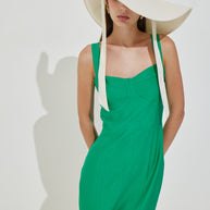 Straight-Line Dress with Ruffles