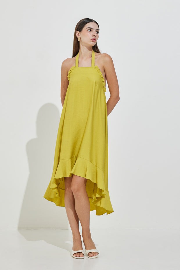 Asymmetrical Dress with Open Back