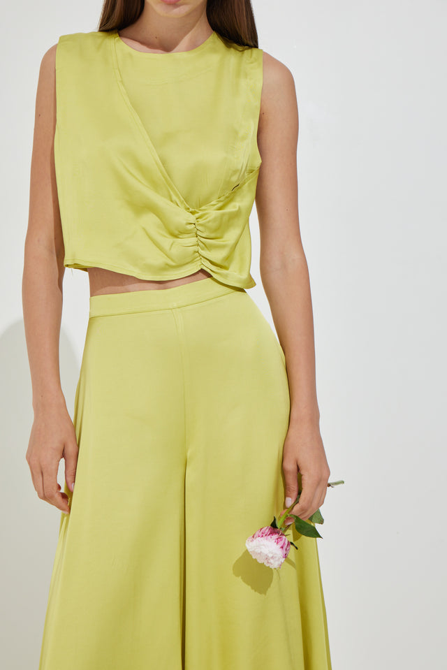 Crop-Top με Σούρα Κατά Μήκος