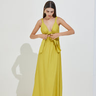 Long Dress with Tie Front