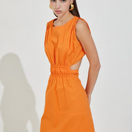 Midi Dress with Open Back