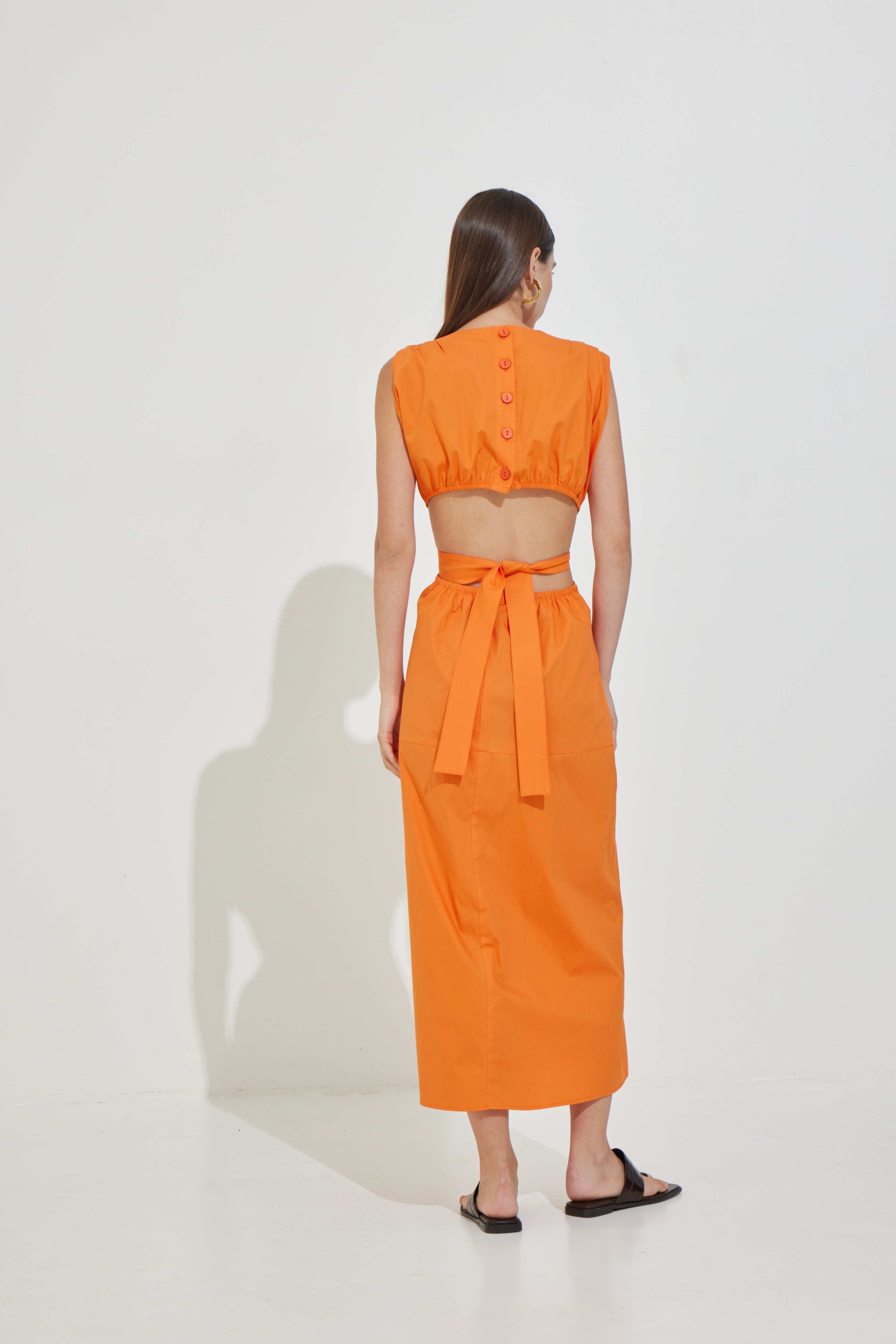 Midi Dress with Open Back
