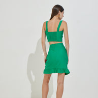 Κοντή Φούστα με Σούρα και Βολάν