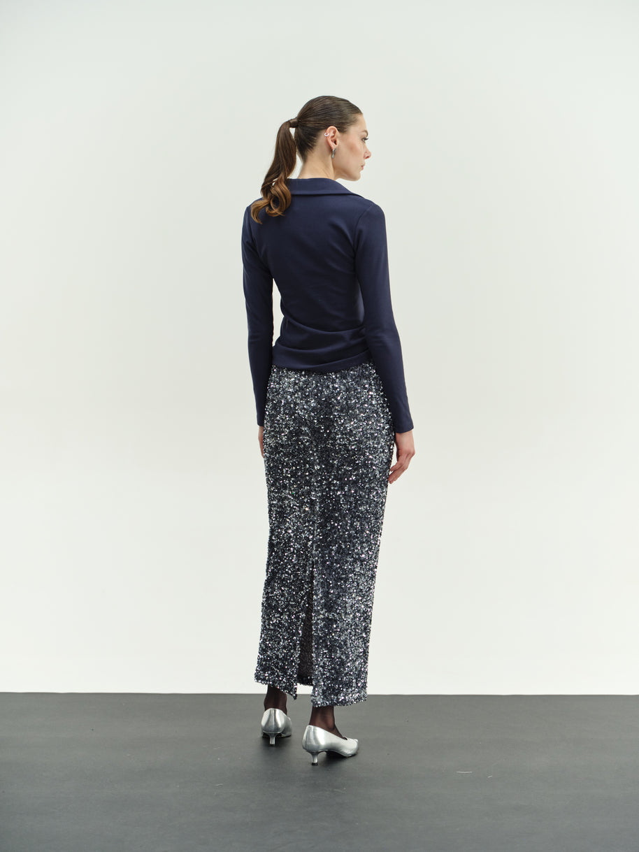 Φούστα παγιέτα midi