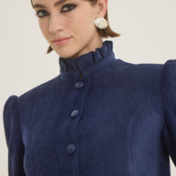 Ruffled neck classic jacket