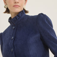 Ruffled neck classic jacket