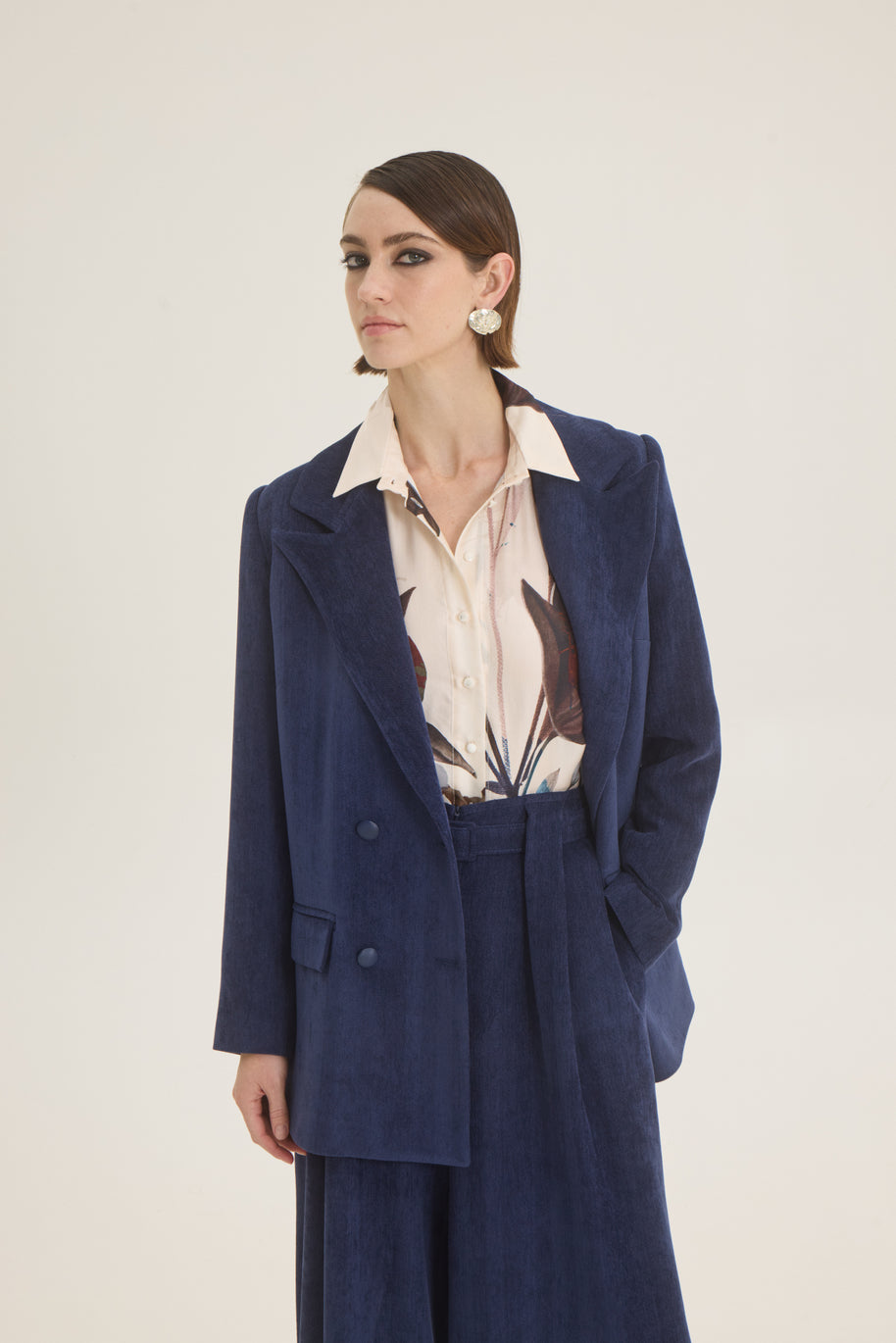 Double-breasted oversized blazer