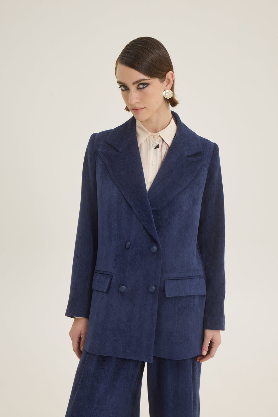 Double-breasted oversized blazer