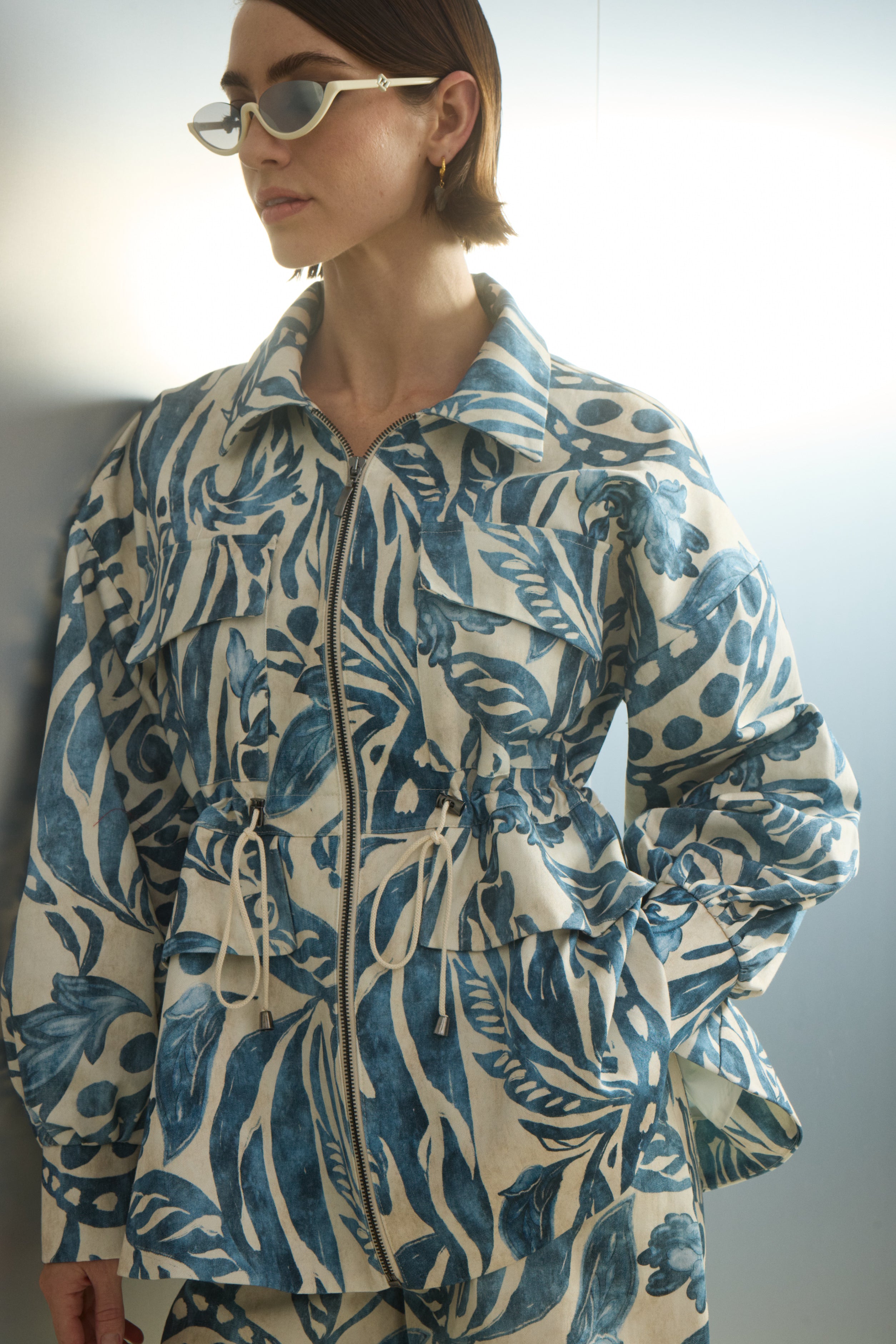 Blue printed jacket