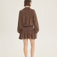 Balloon suede skirt
