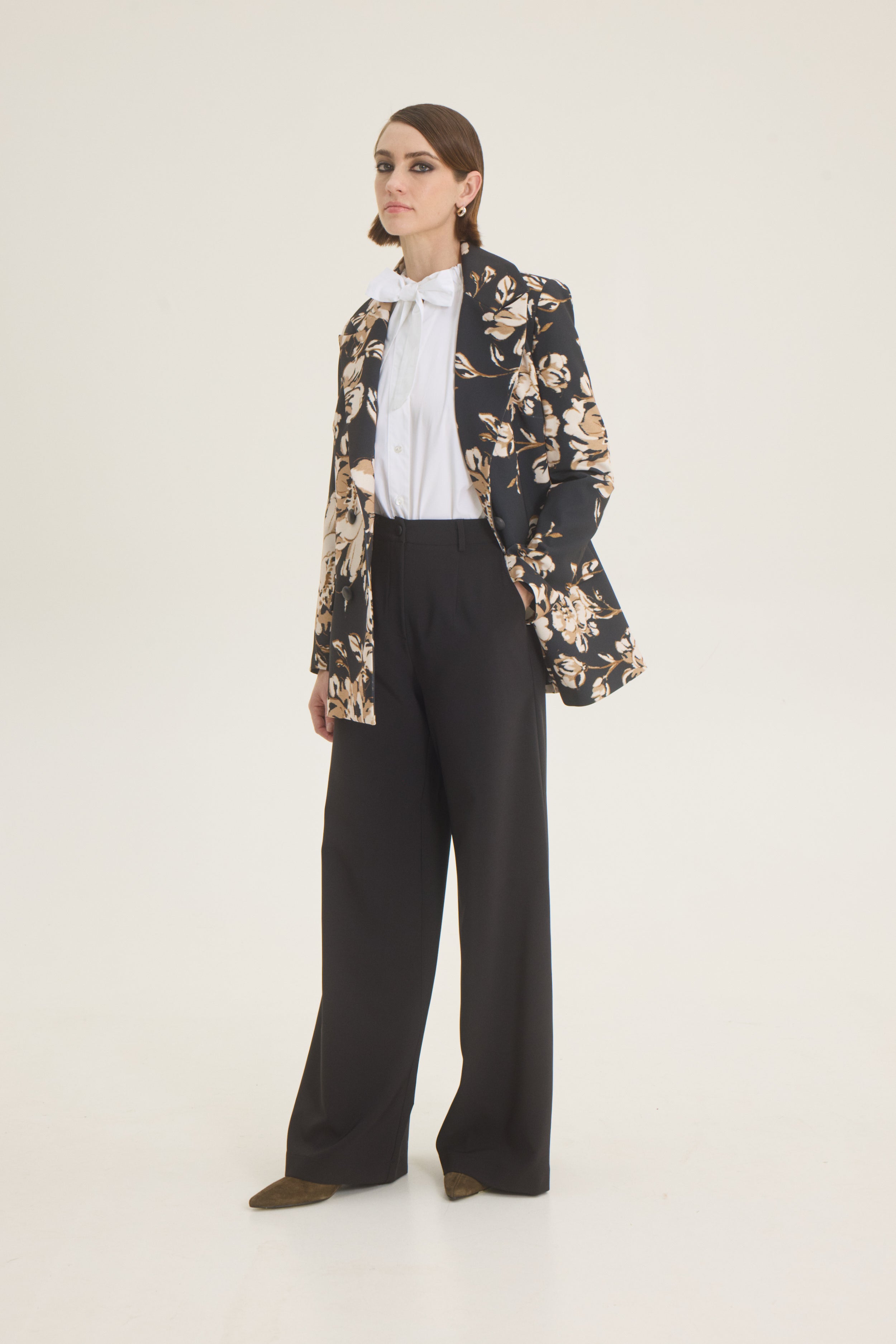 Double breasted floral jacket