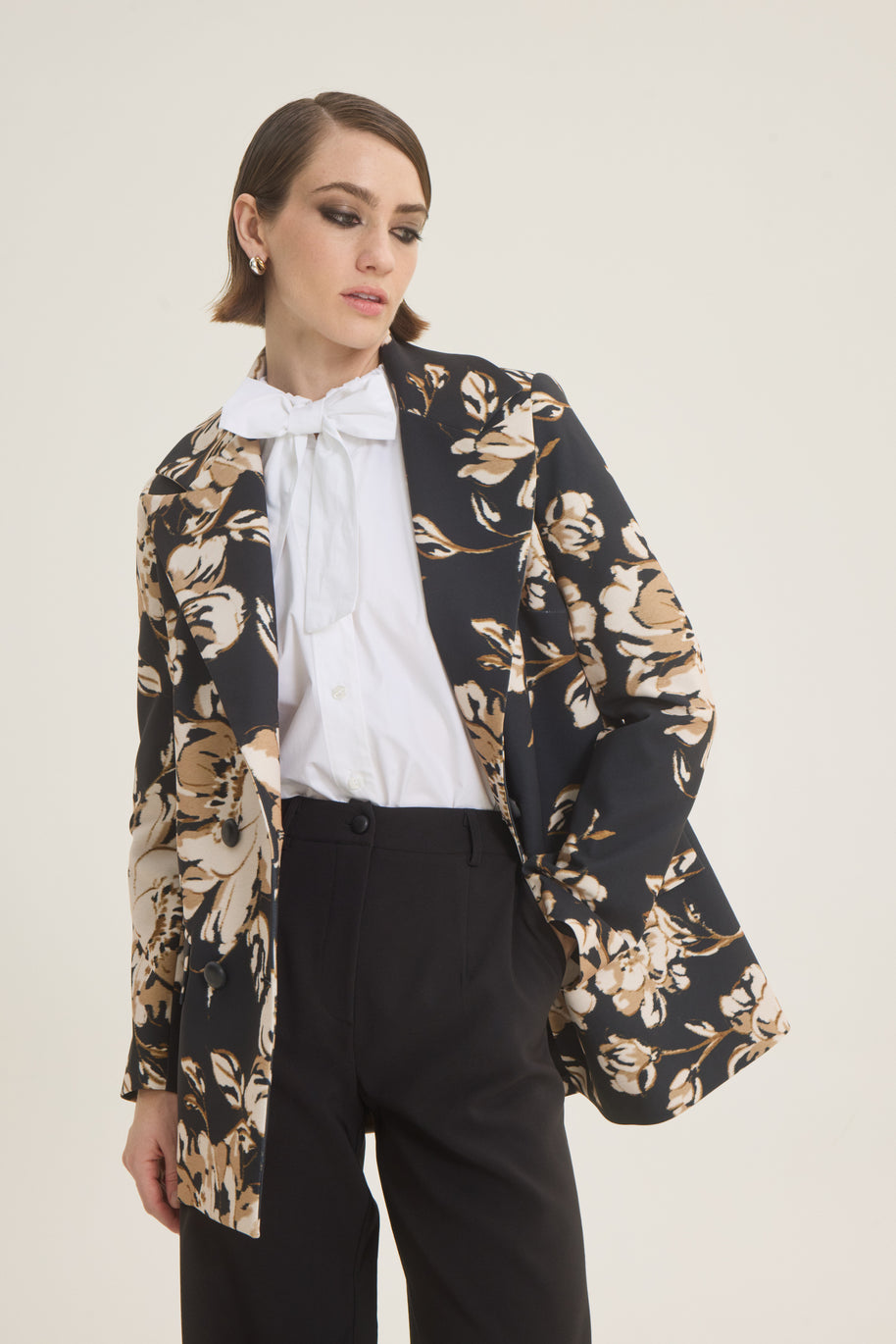 Double breasted floral jacket