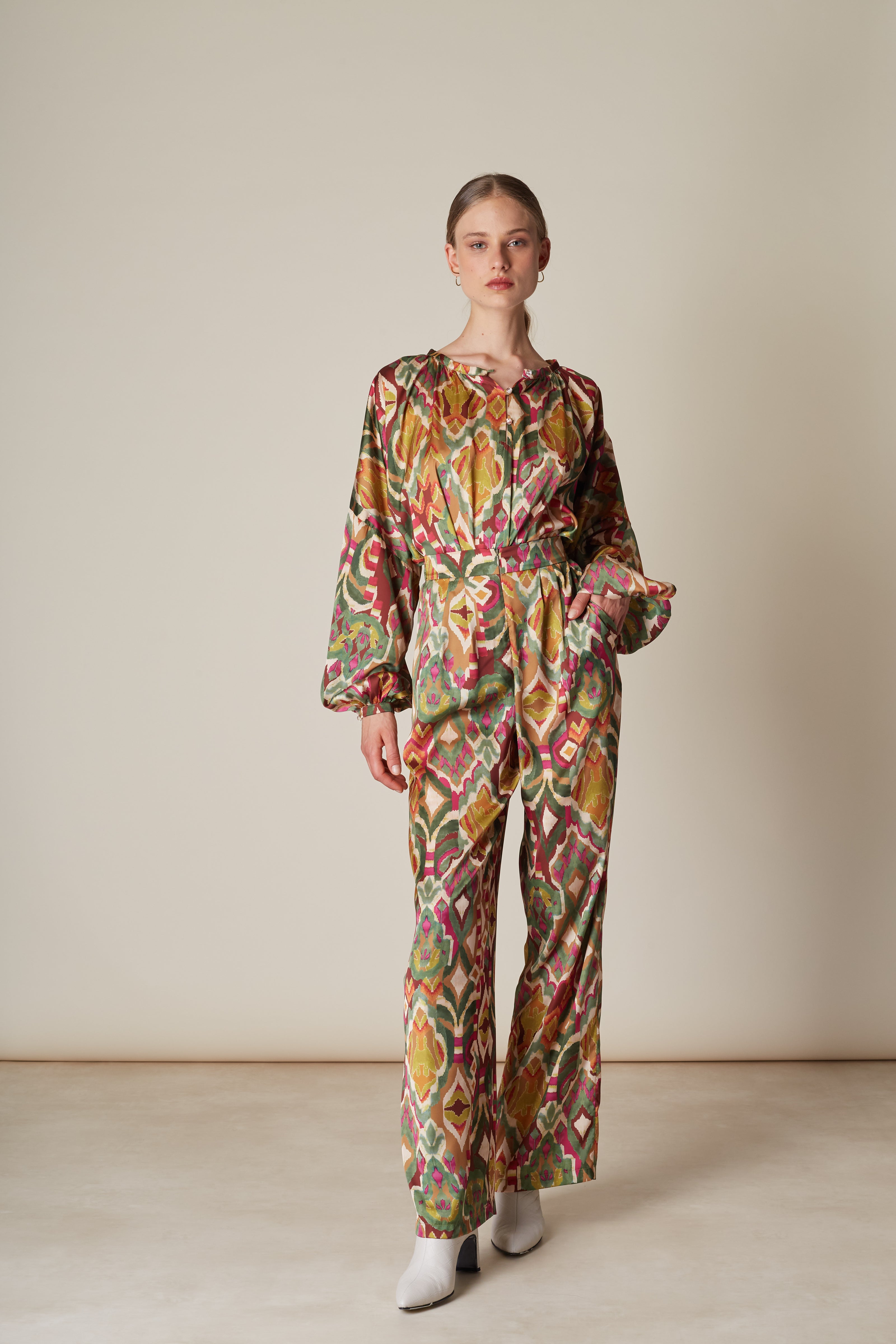 Σατέν Εμπριμέ Παντελόνι