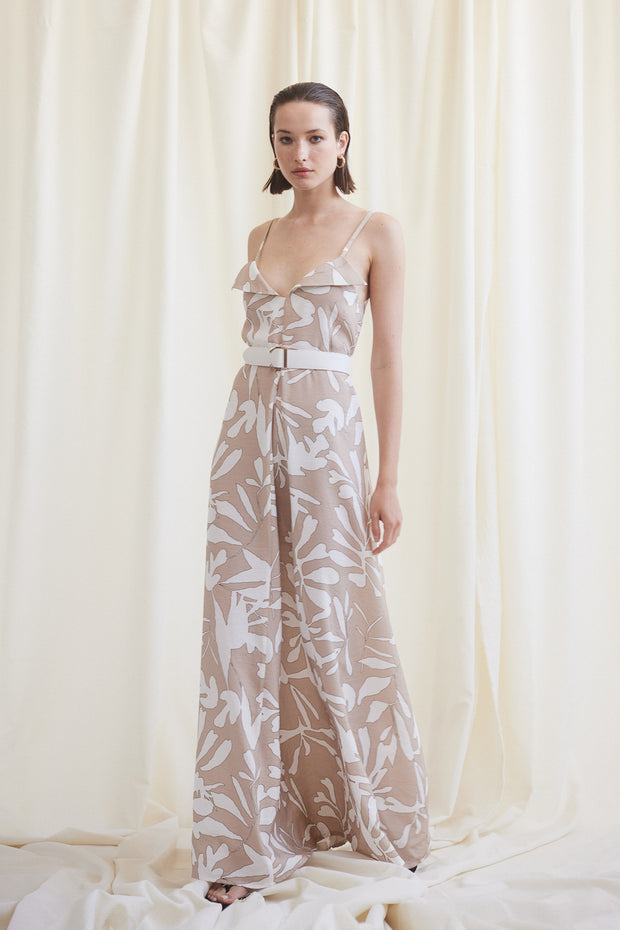 Long Beige White Dress