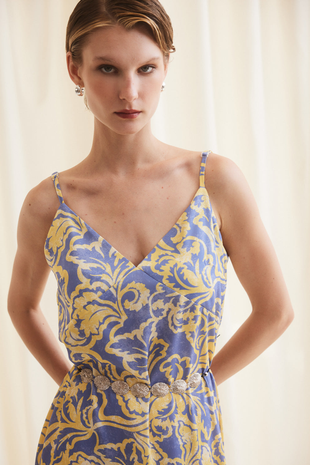 Long Dress Light Blue Yellow