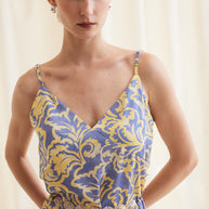 Long Dress Light Blue Yellow