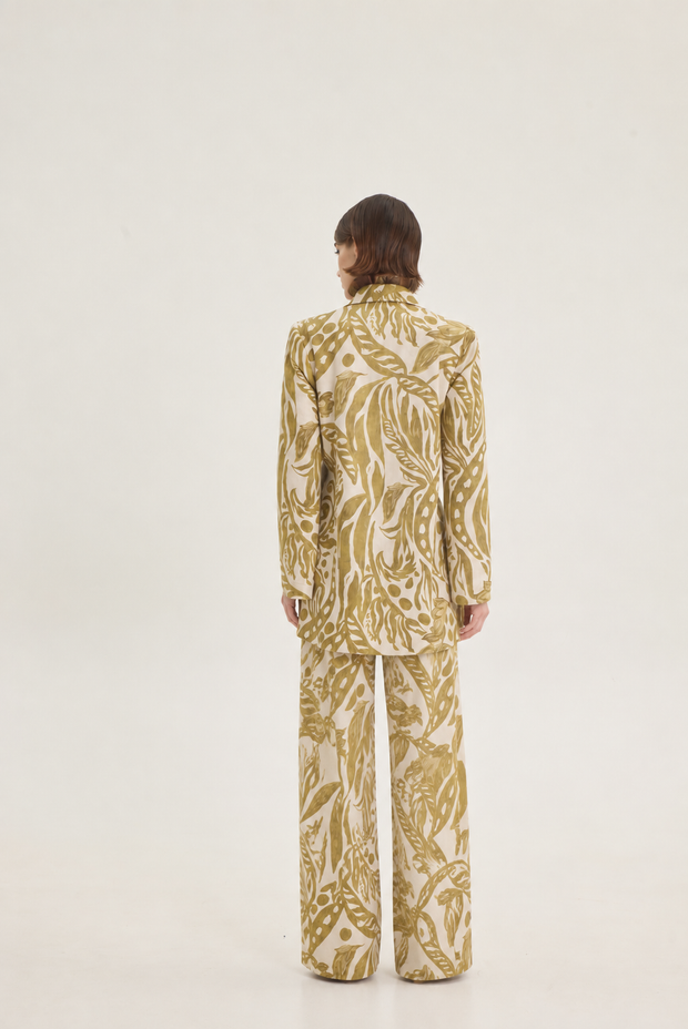 Printed suede pants