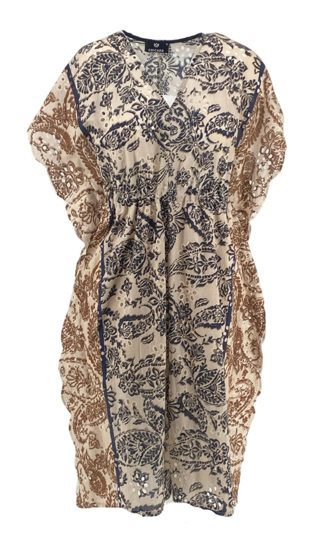 Blue Brown Lace Dress