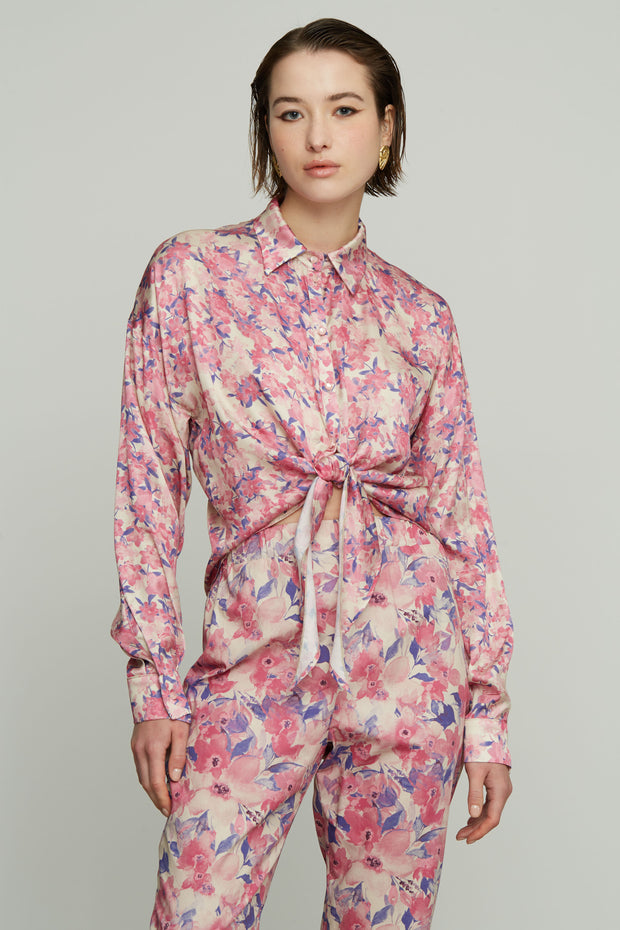 Σατέν Φλοράλ Πουκάμισο