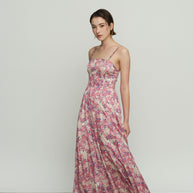 Long Sleeveless Floral Dress