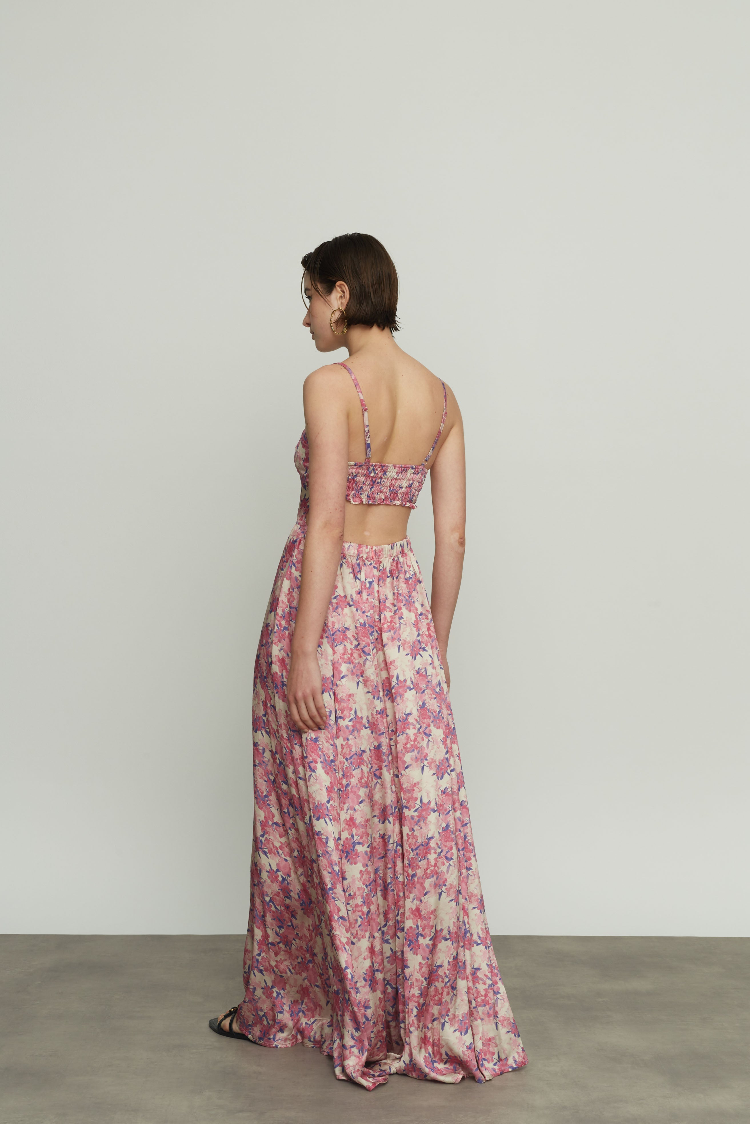 Long Sleeveless Floral Dress