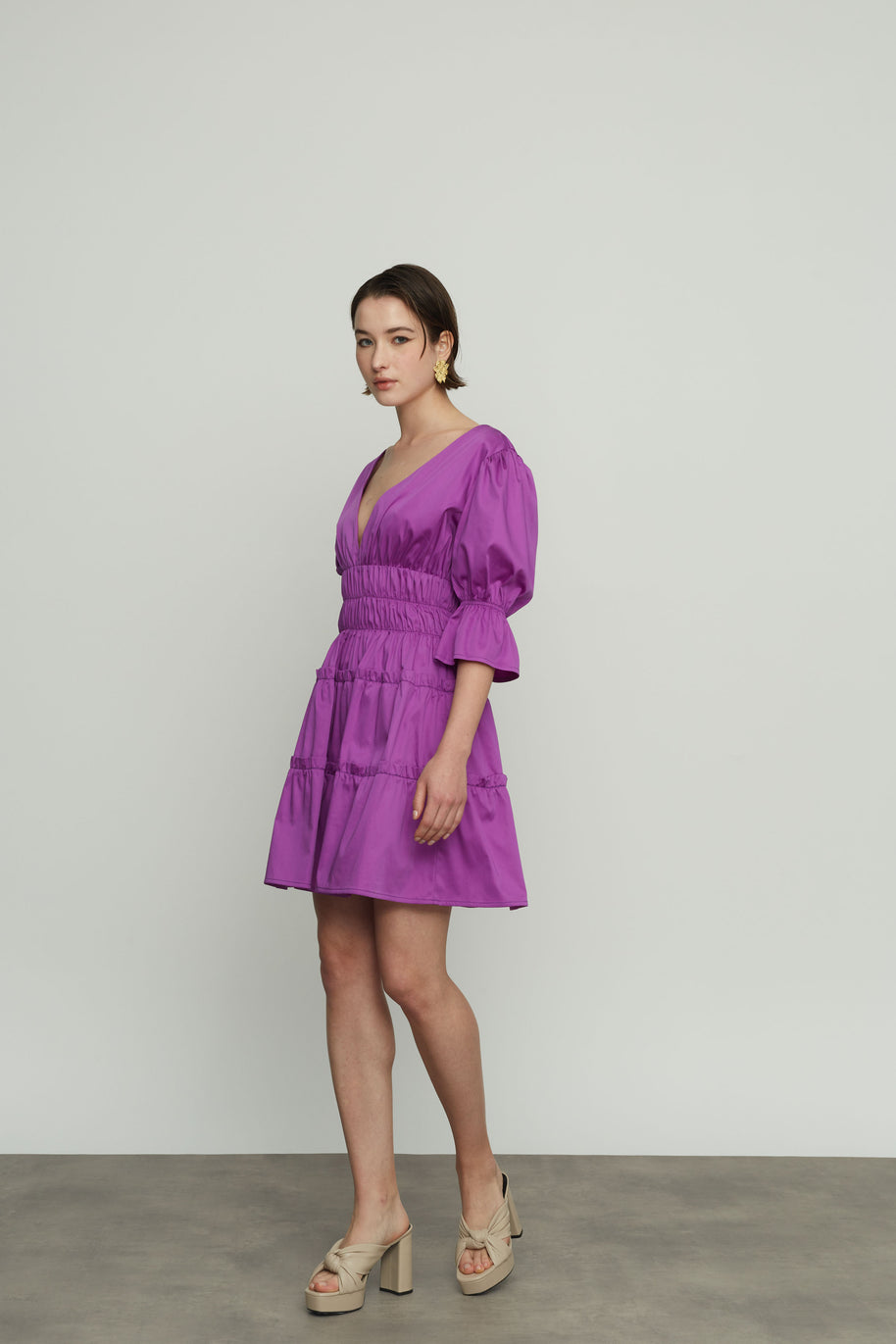 Short Dress with Ruffles