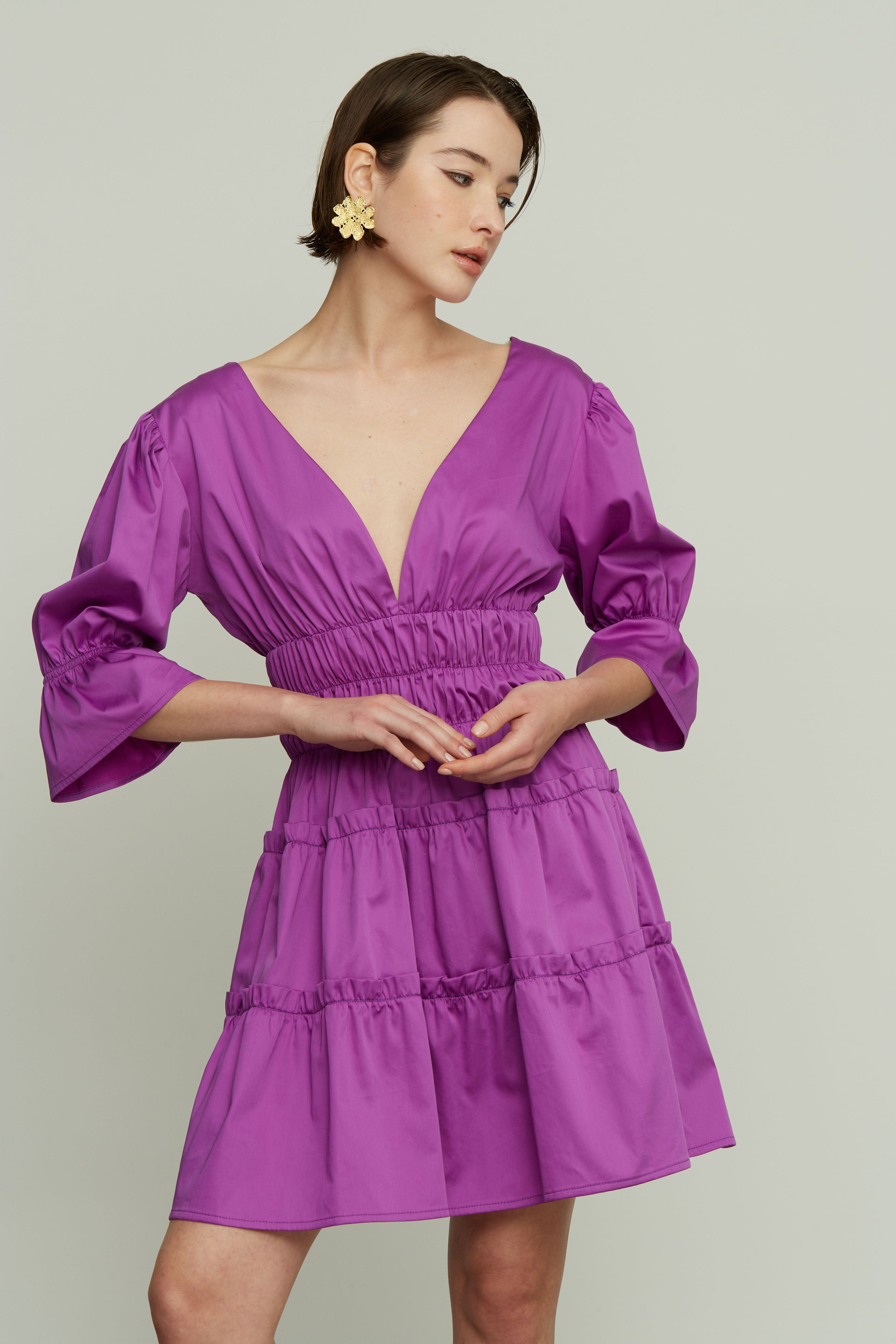 Short Dress with Ruffles