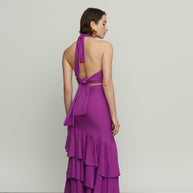 High-Waisted Long Skirt with Ruffles