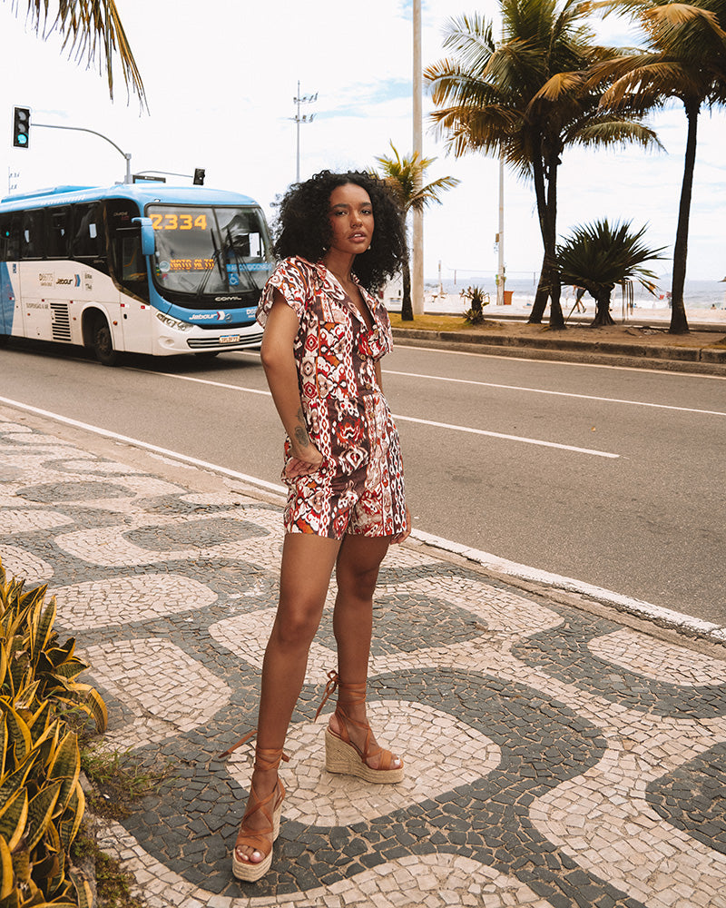 Printed Short Jumpsuit