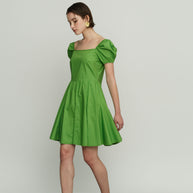 Mini Dress with Puff Sleeves