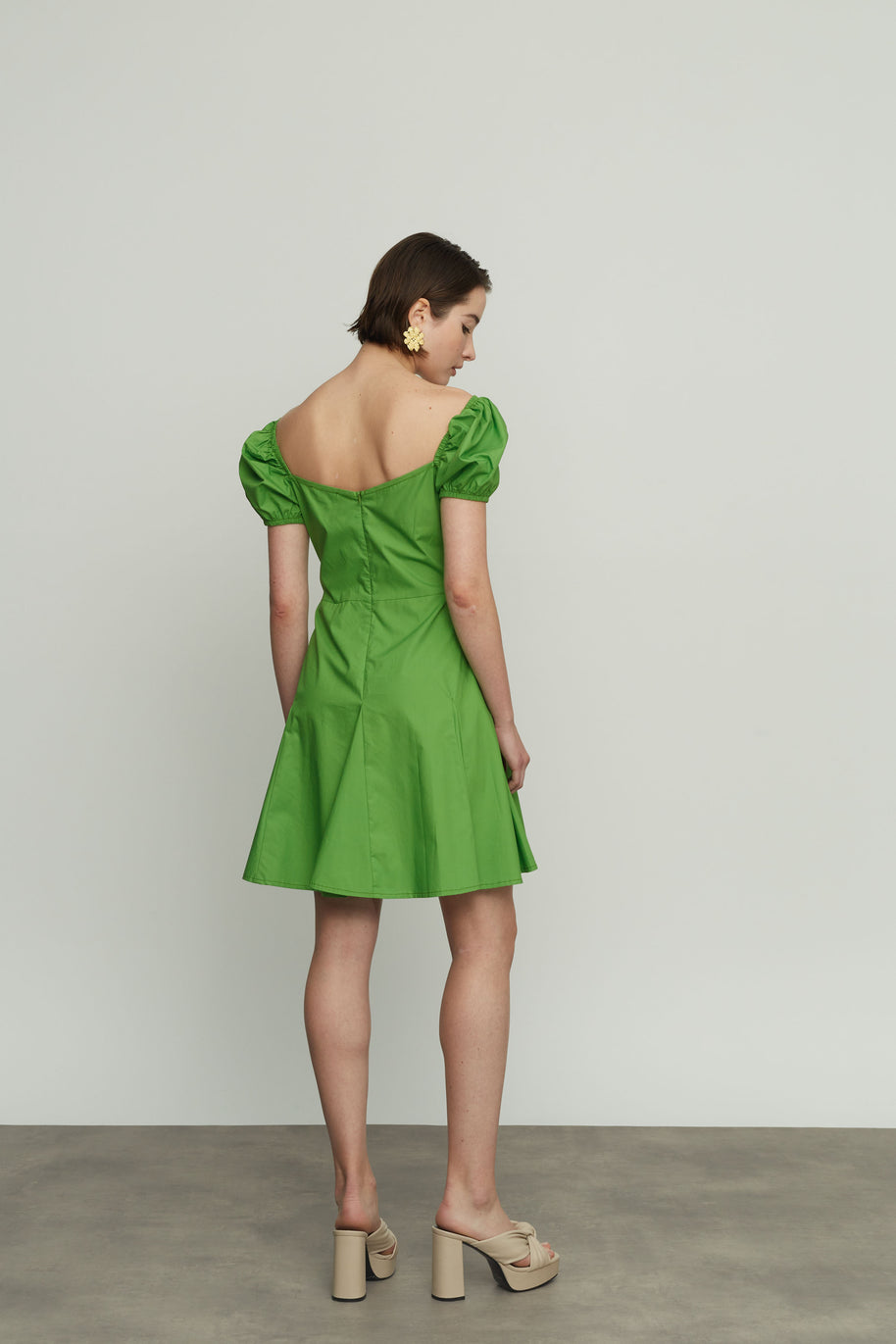 Mini Dress with Puff Sleeves