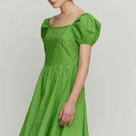 Mini Dress with Puff Sleeves