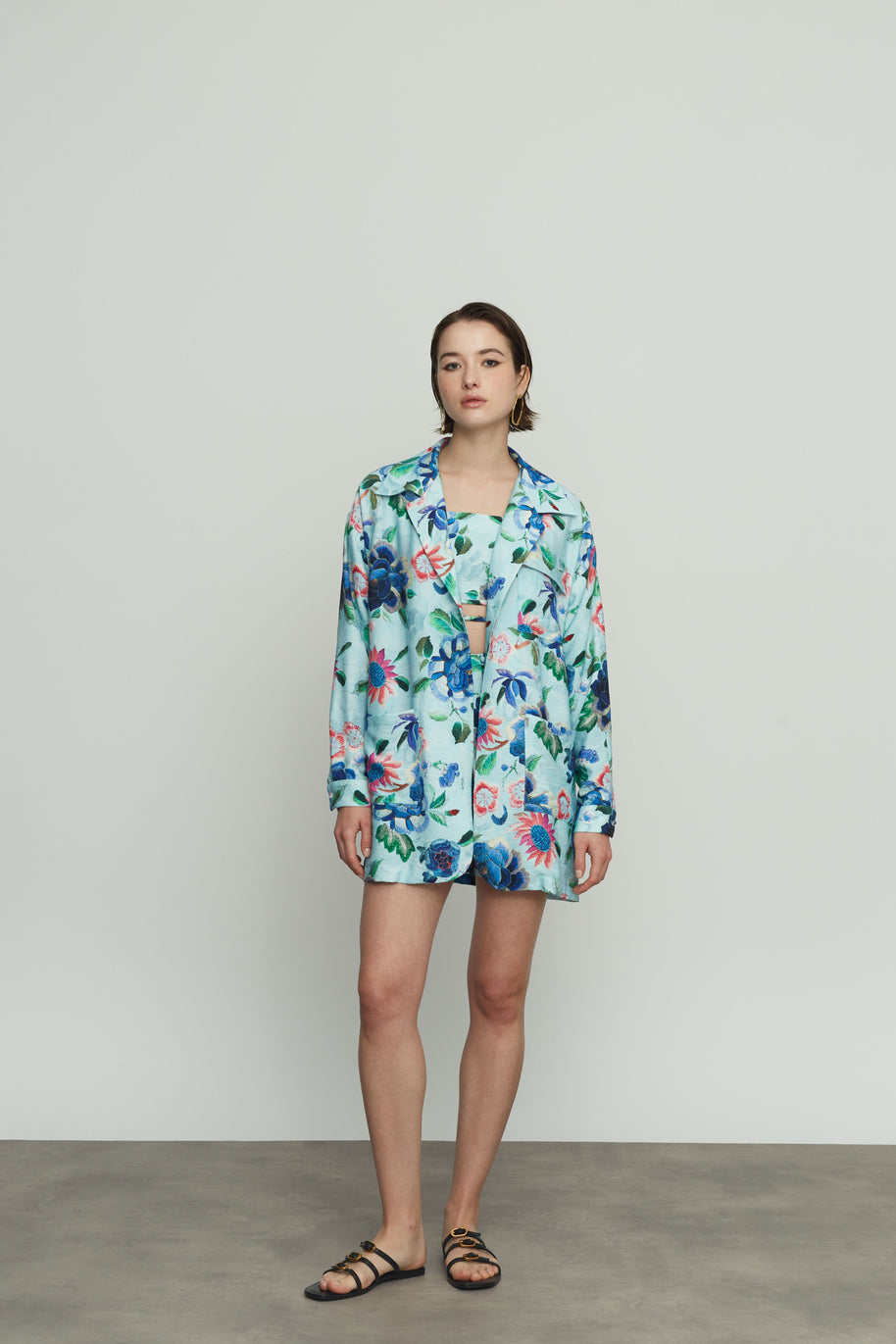 Long Jacket with Flowers