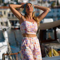 Patterned Linen Top