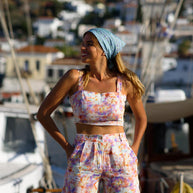 Patterned Linen Top
